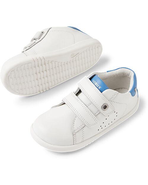 Bobux I WALK MAVERICK scarpe in pelle per camminatori esperti, colore WHITE-AZURE