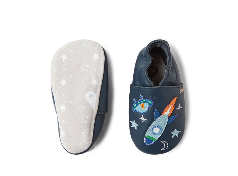 Bobux babbucce Soft Sole Cosmic Rocket blu Navy