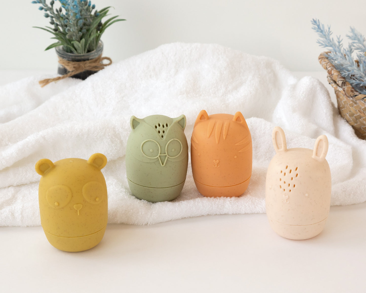 Set di 4 animaletti per il bagno antimuffa, bath toy, Kiokids