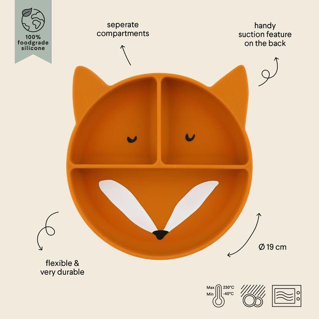 Piatto con scomparti in silicone con ventosa, Trixie, Mr Fox