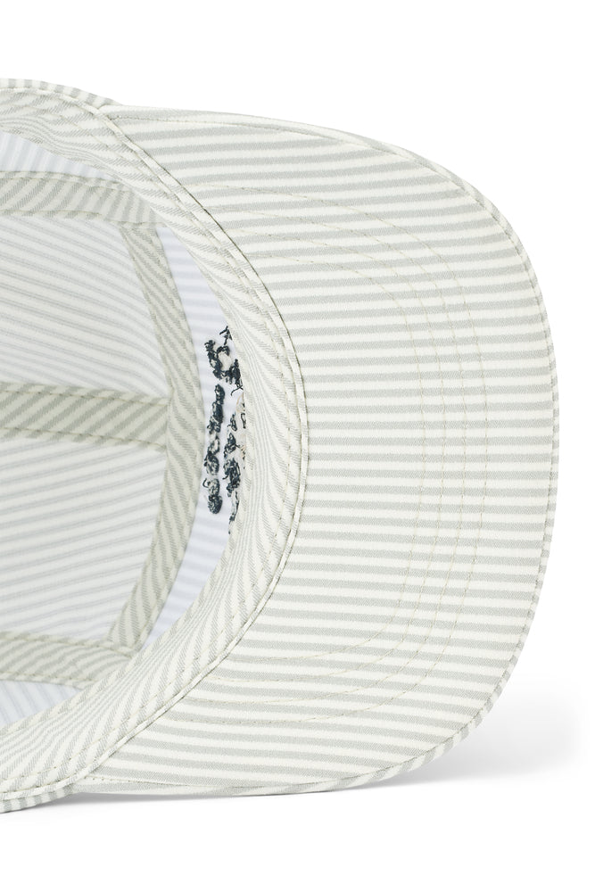 Cappello con visiera in cotone biologico, Liewood, righe azzurro e panna