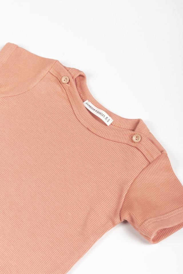 T-Shirt a costine, CORAL in fibra di bambù e cotone, Bamboom