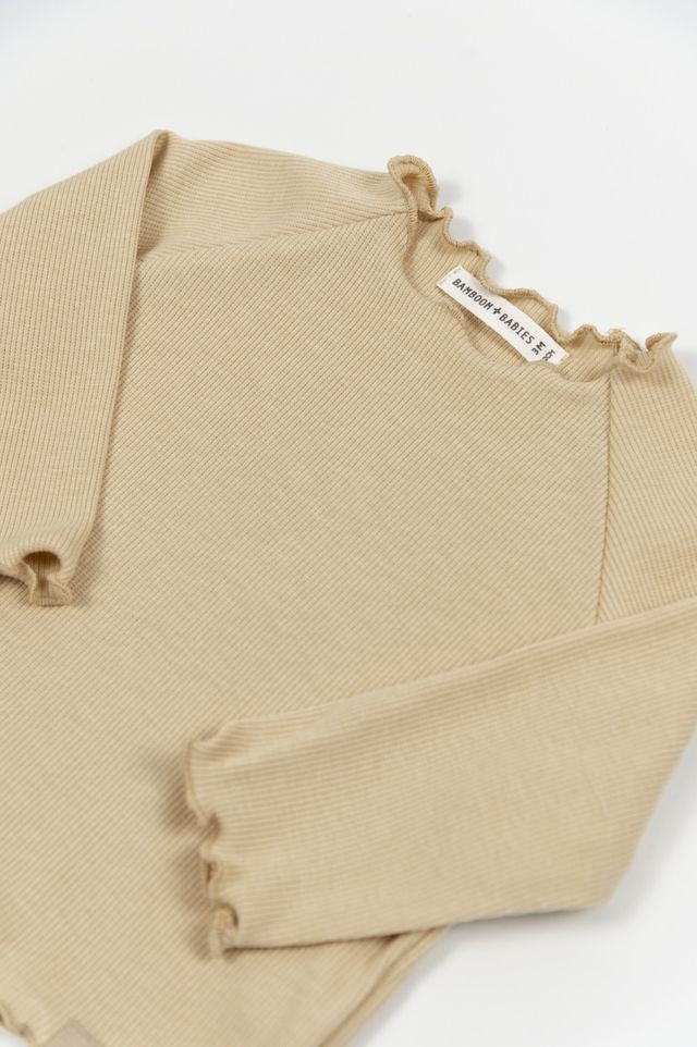 Shirt bimba a maniche lunghe, MUSTARD in fibra di bambù e cotone, Bamboom