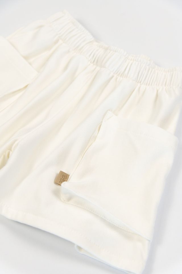 Short bimba con tasche OFFWHITE con elastico in vita, Bamboom