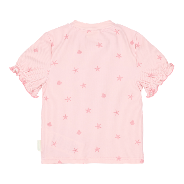 Swim shirt bimba rosa con stelline e cerniera frontale, Little Dutch