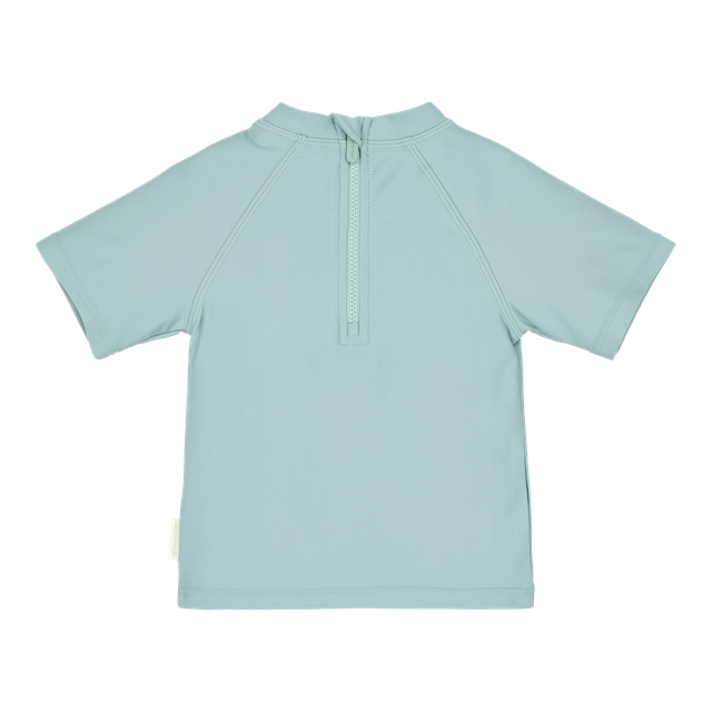 Swim shirt bimbo verde salvia con granchio, a maniche corte, con cerniera posteriore, Little Dutch