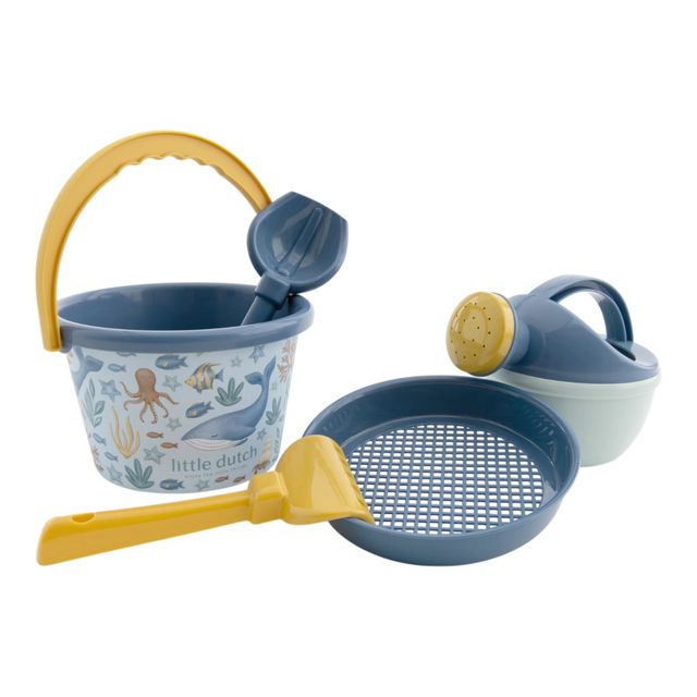 Set da spiaggia con innaffiatoio, Beach set, gioco per bambini, azzurro fantasia animali marini, Little Dutch