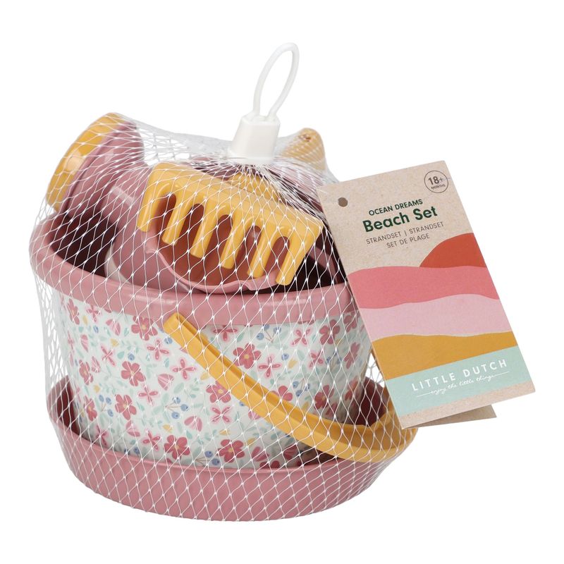 Set da spiaggia con innaffiatoio, Beach set, gioco per bambini, rosa fantasia fiori, Little Dutch (Copia)
