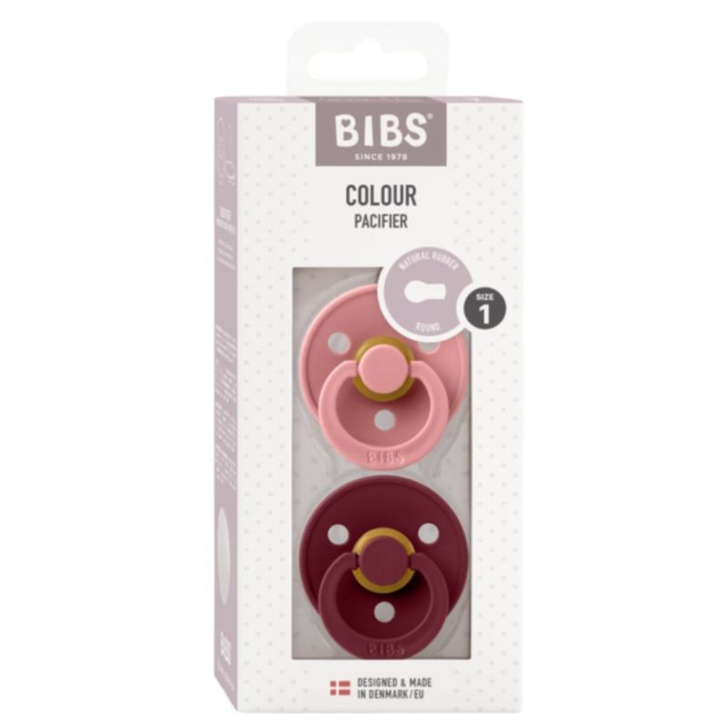 Set di due ciucci Bibs ciliegia Dusty pink-elderberry