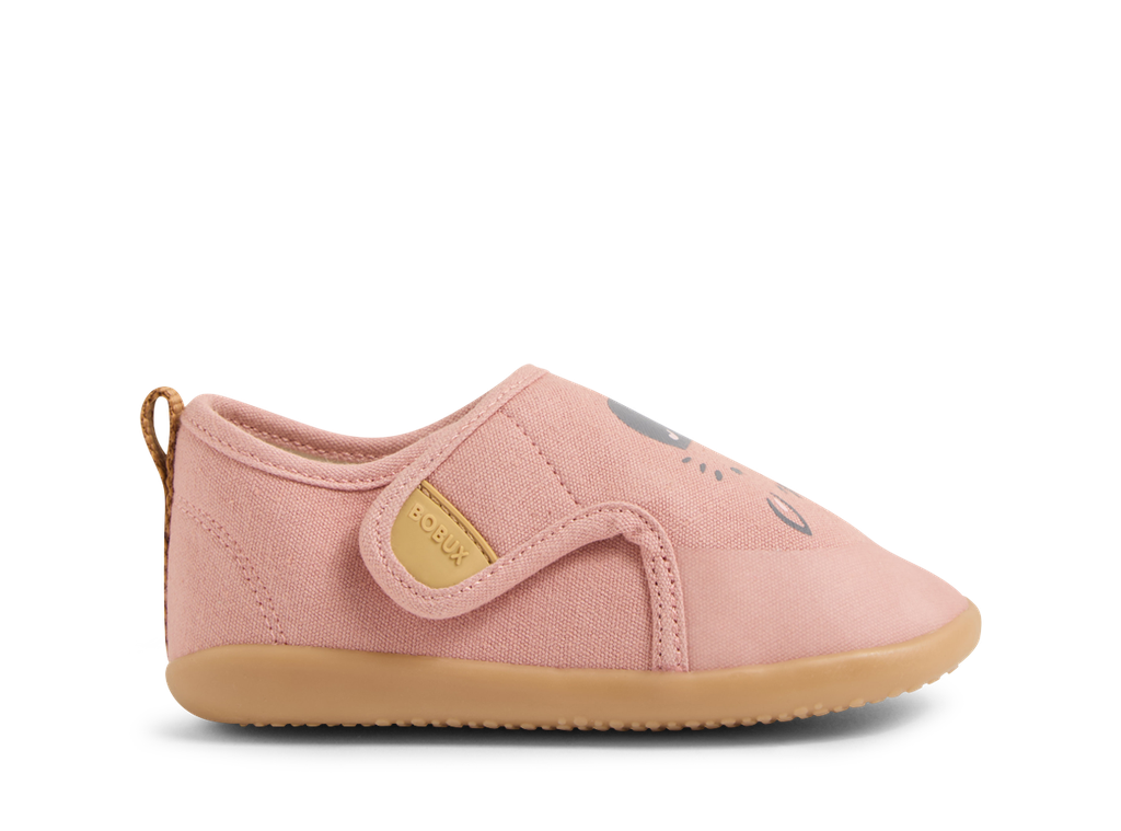 Bobux indoor, scarpe da interno, suola in gomma, nook zebra rosa