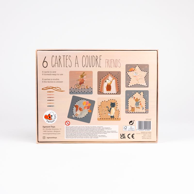 Retro della scatola 6 sewing cards friends