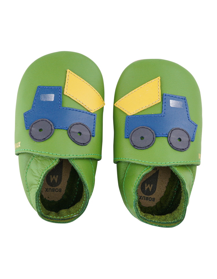 Bobux babbucce Soft Sole Tipper Fern camion verde Retro Collection