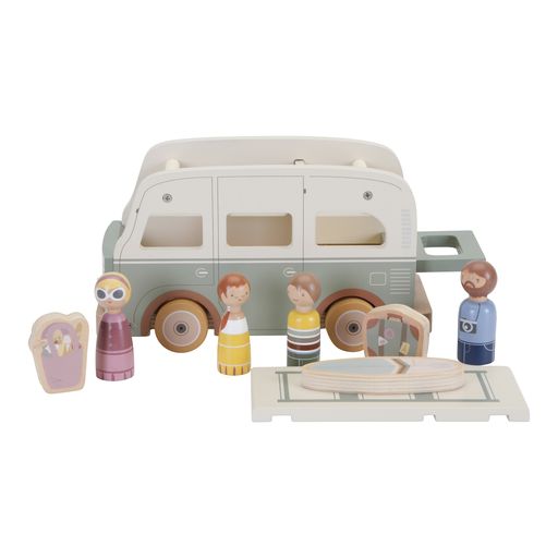 BAJO Camper Con Tavola Da Surf - Giocattolo In Legno Per Bambini 1.5+ - Design Colorato E Sicuro