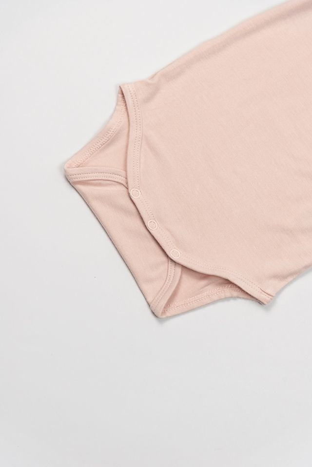 Confezione da 2 Body manica corta rosa/bianco con fantasia tulipani, in fibra di bambù Bamboom