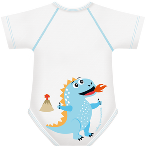 Body neonato 4 stagioni, taglia unica 0-36 mesi, J Bimbi - Collezione Dinosauri e Draghi - Drago Blu