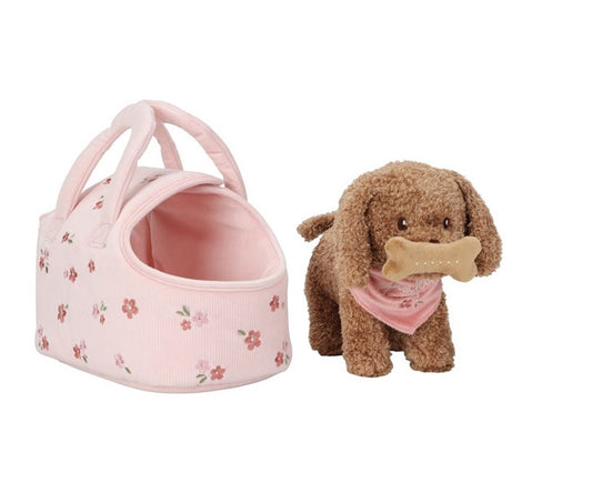 Cane di peluche Jackie con trasportino, Little Dutch