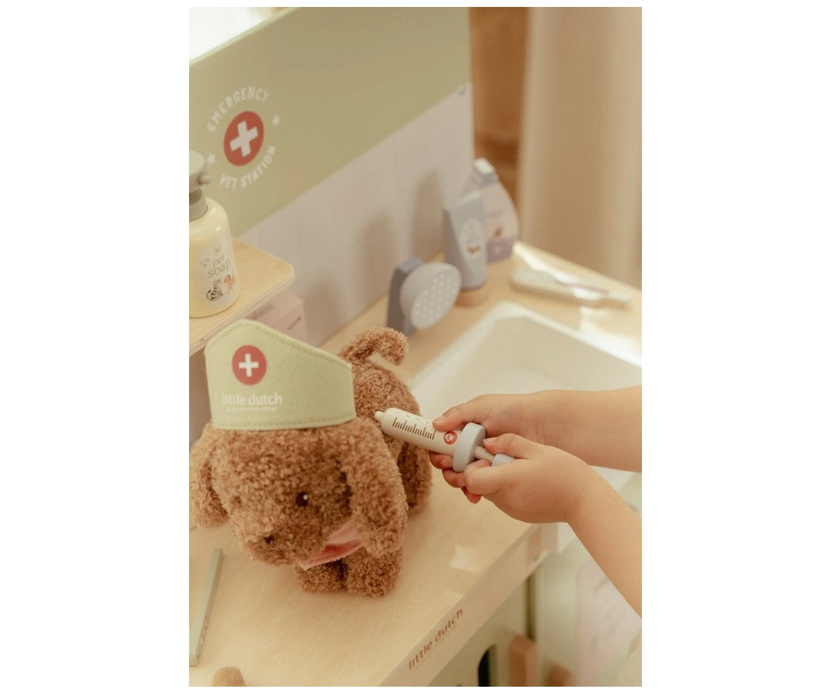 Cane di peluche Jackie con trasportino, Little Dutch
