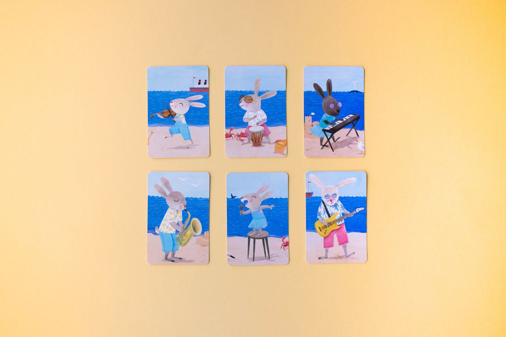 Famiglia dei 6 coniglietti musicisti 