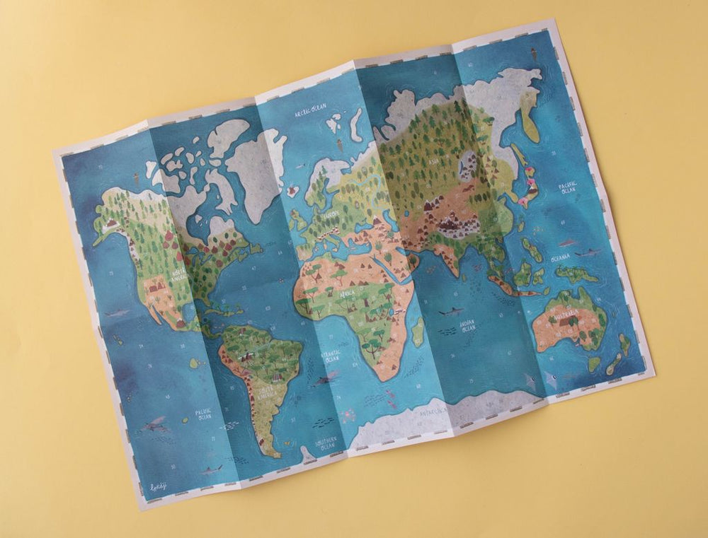 Planisfero dove attaccare gli stickers degli animali