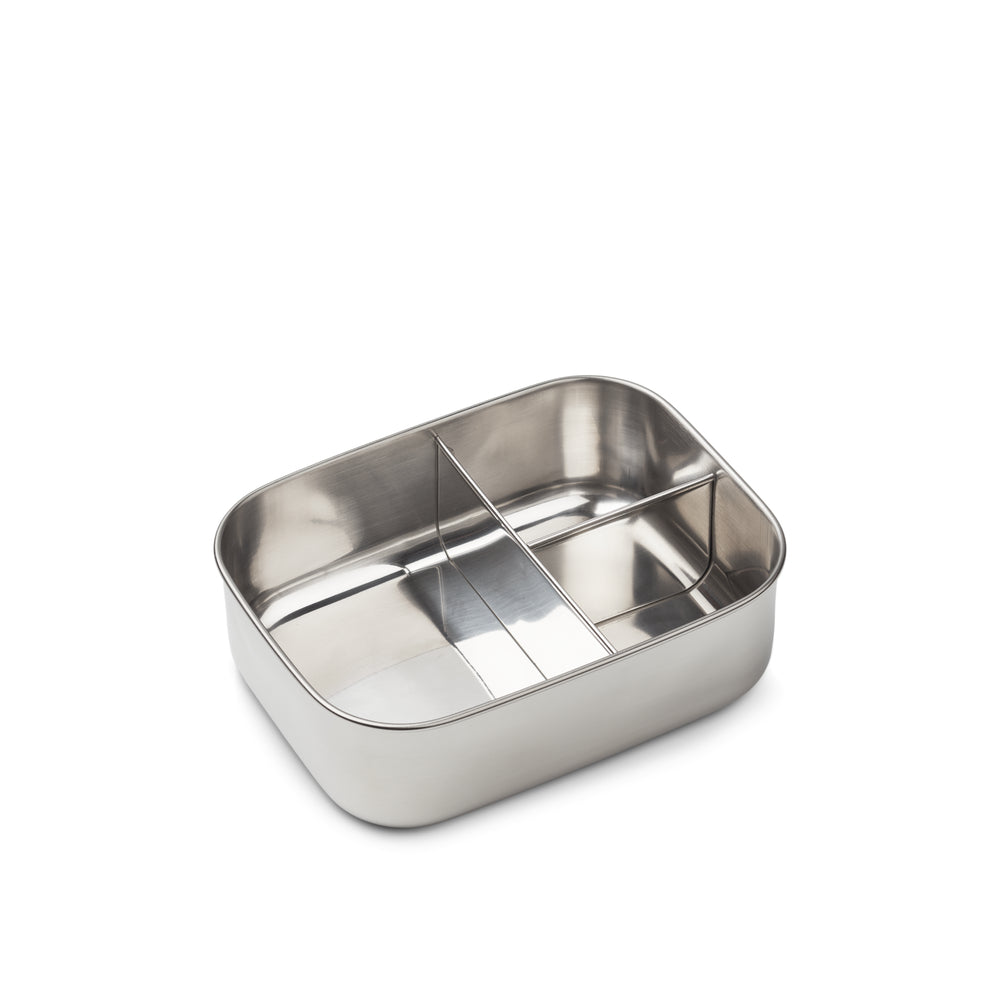 base in acciaio inox con scomaprti separati