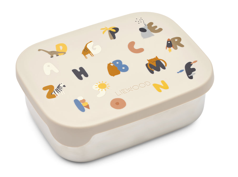 Porta merenda in silicone e acciaio, fantasia  Alphabet Liewood