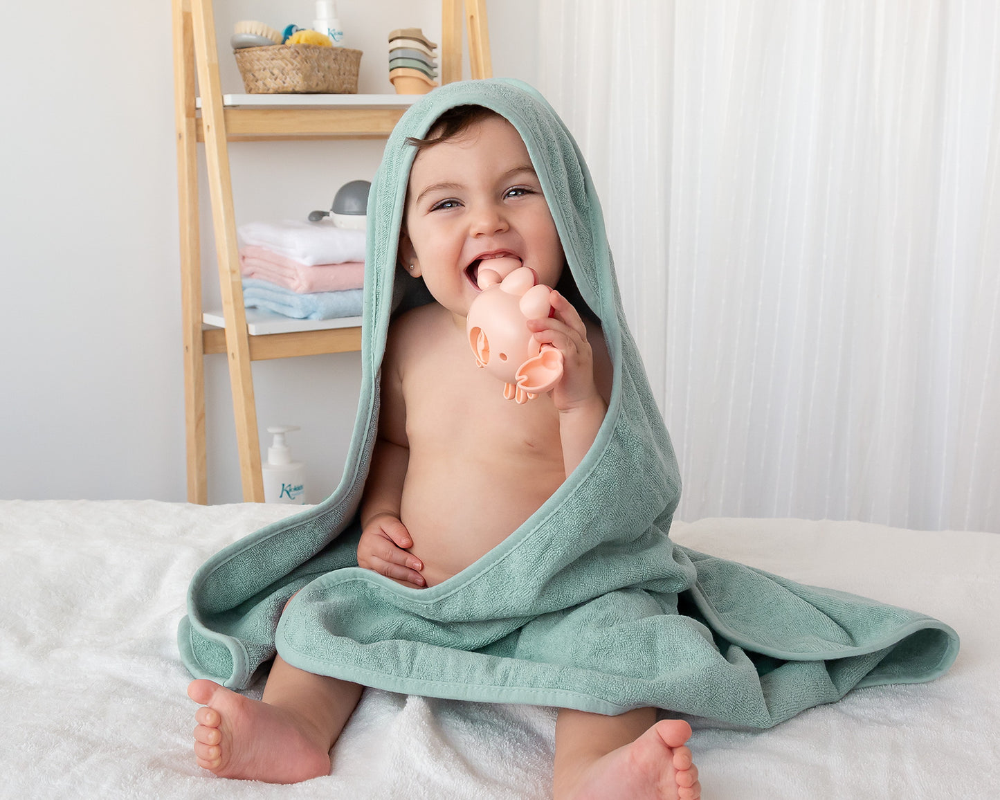 Asciugamano con cappuccio 100% bambù, Kiokids