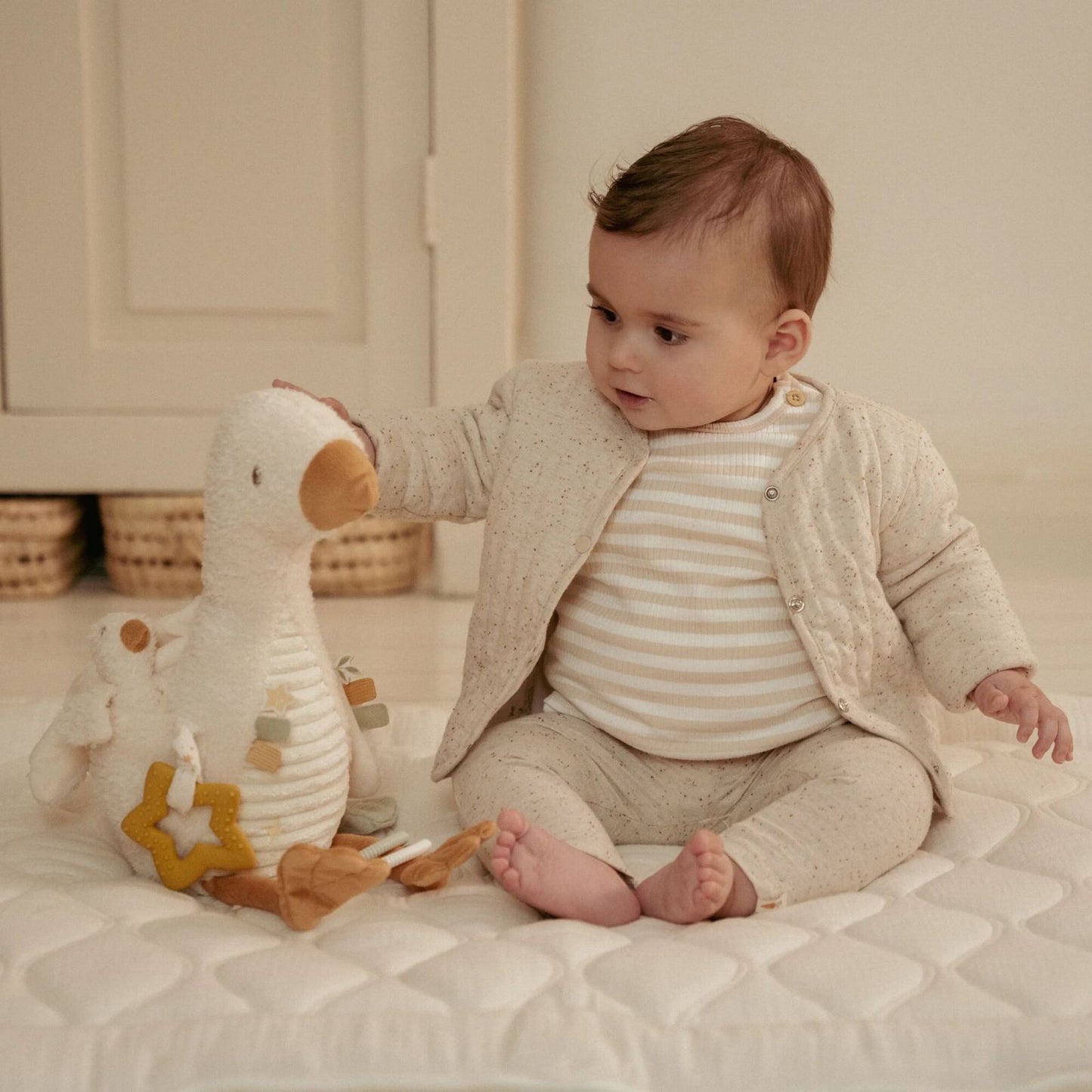 Gioco morbido peluche Little Goose Multiattività, Activity Cudle, Little Dutch