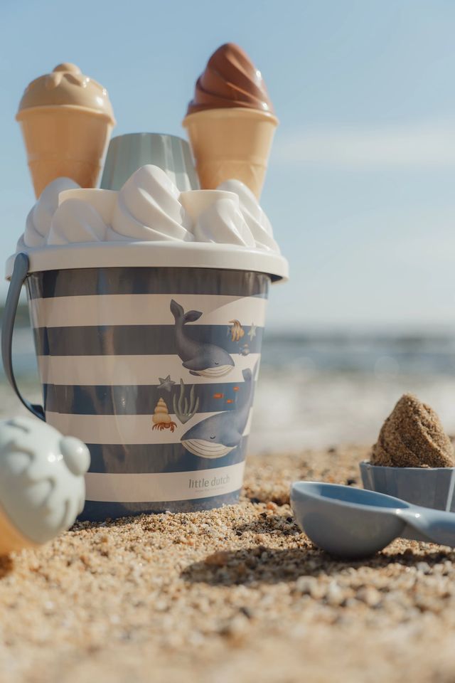 Set da spiaggia GELATO, Beach set, gioco per bambini, azzurro fantasia balena, Little Dutch