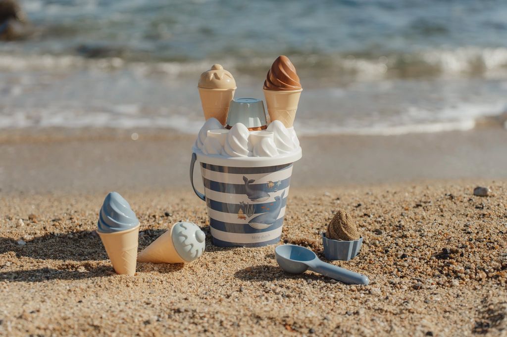 Set da spiaggia GELATO, Beach set, gioco per bambini, azzurro fantasia balena, Little Dutch