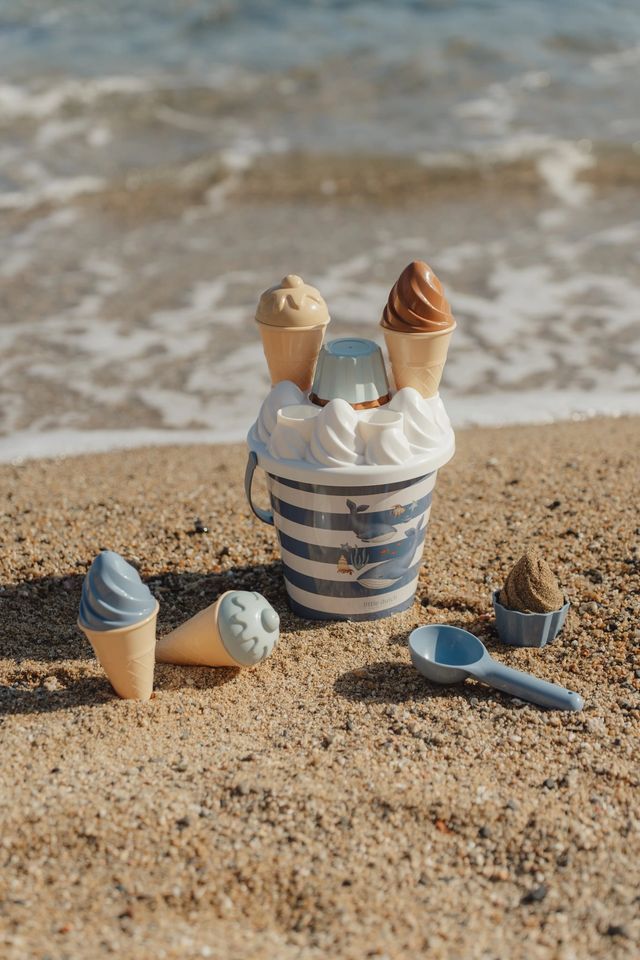 Set da spiaggia GELATO, Beach set, gioco per bambini, azzurro fantasia balena, Little Dutch