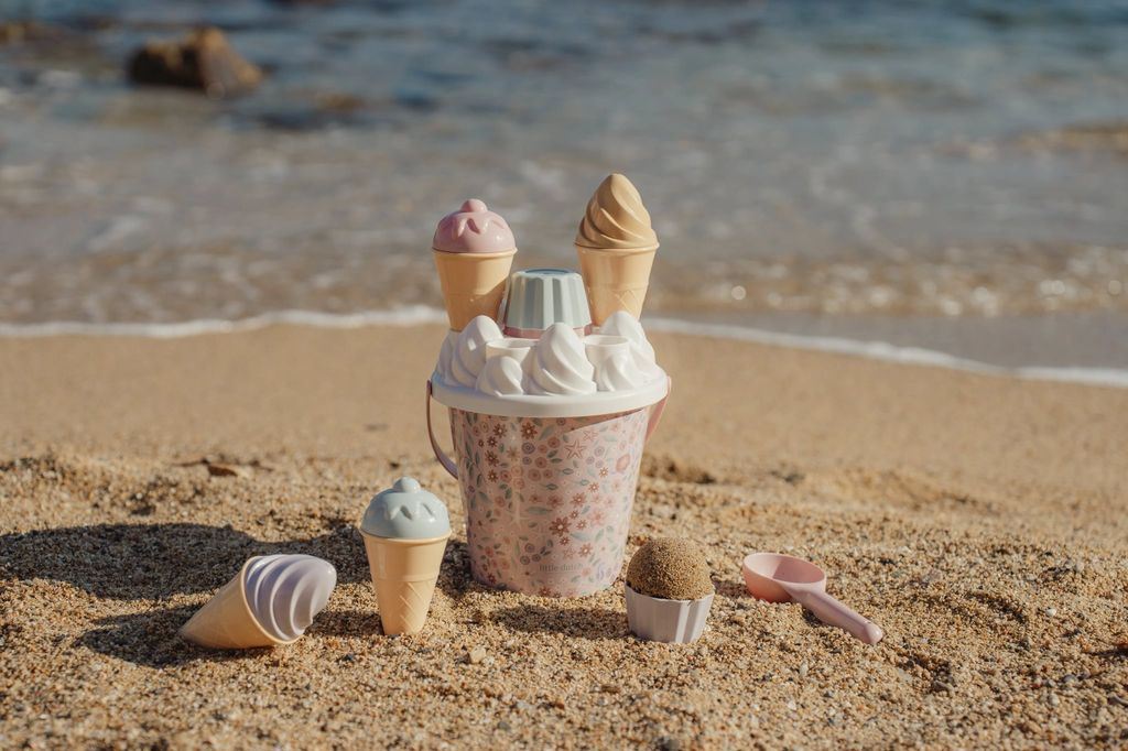 Set da spiaggia GELATO, Beach set, gioco per bambini, rosa fantasia fiori, Little Dutch