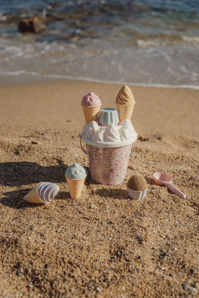 Set da spiaggia GELATO, Beach set, gioco per bambini, rosa fantasia fiori, Little Dutch