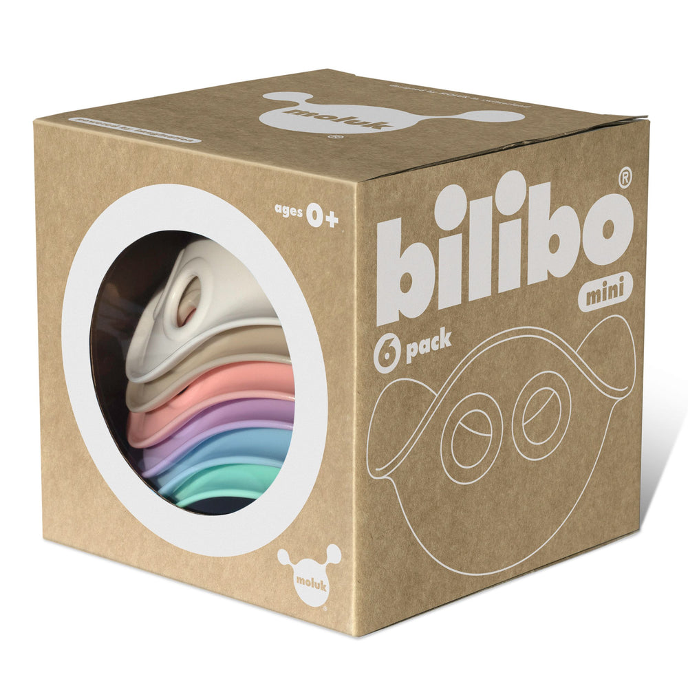 MINI Bilibo-gioco innovativo e versatile. In foto la Pastel Collection nella loro scatola di cartone