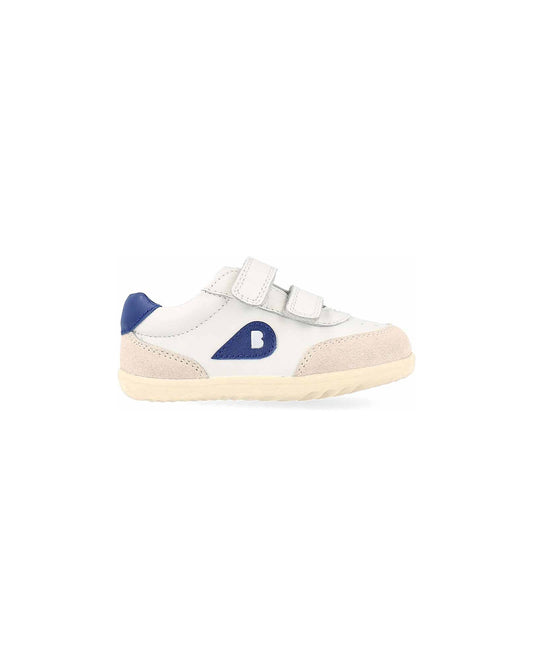 Bobux Step Up Champ scarpe primi passi in pelle, Chalk- Gentian Blue