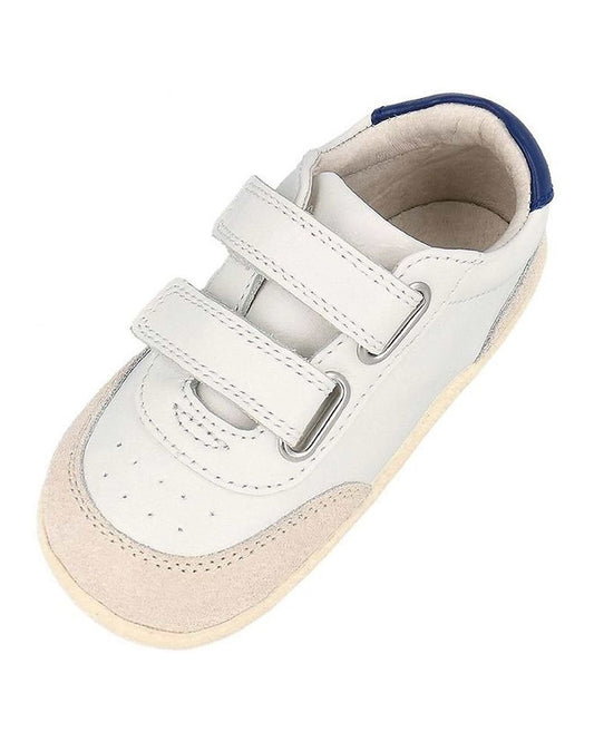 Bobux Step Up Champ scarpe primi passi in pelle, Chalk- Gentian Blue