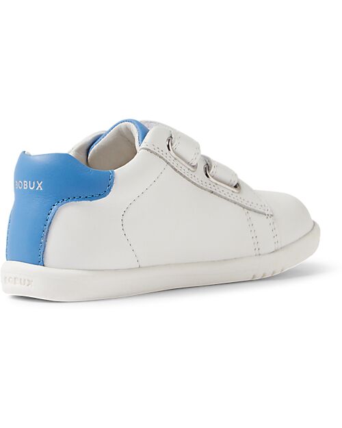 Bobux I WALK MAVERICK scarpe in pelle per camminatori esperti, colore WHITE-AZURE