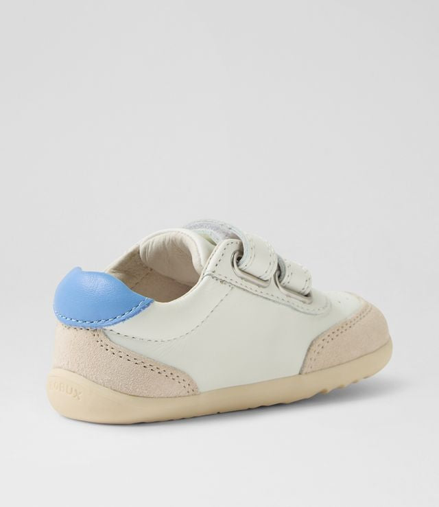 Bobux Step Up Champ scarpe primi passi in pelle, chalk white pink lemonade