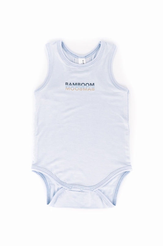 Body Canottiera azzurro senza maniche con stampa logo Bamboom, Bamboom