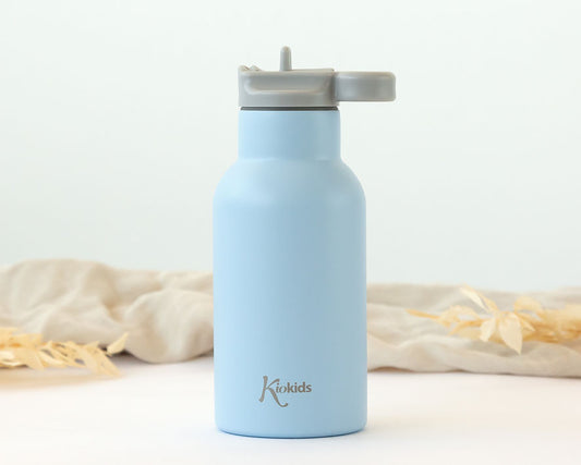 Borraccia termica in acciaio inox, rosa o azzurra, 350 ml, Kiokids