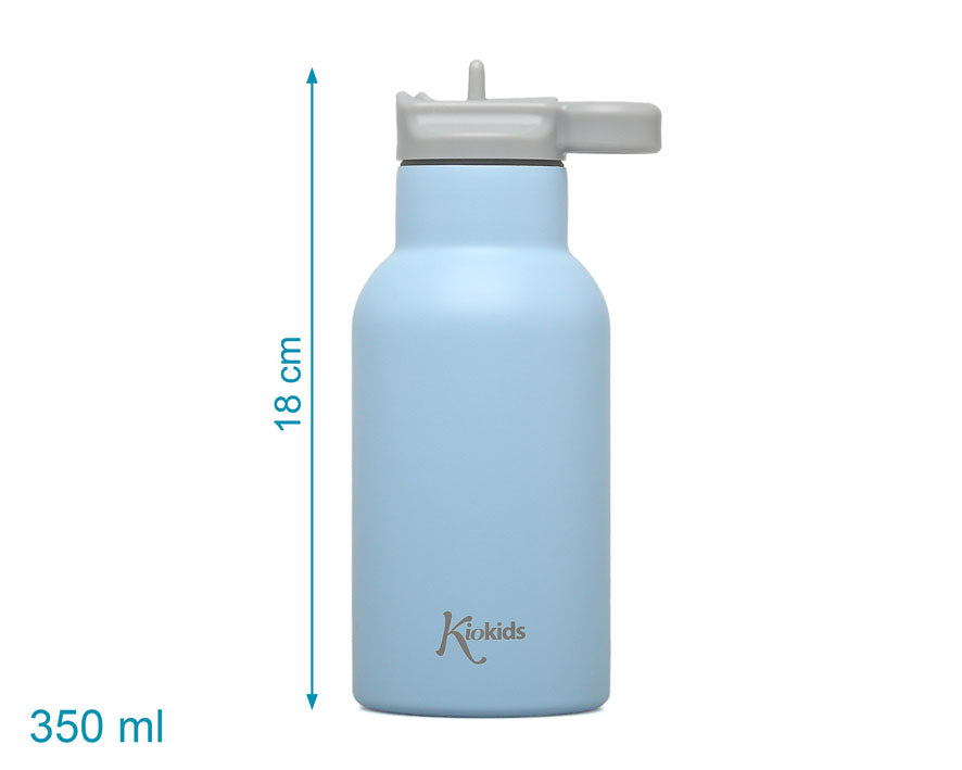 Borraccia termica in acciaio inox, rosa o azzurra, 350 ml, Kiokids