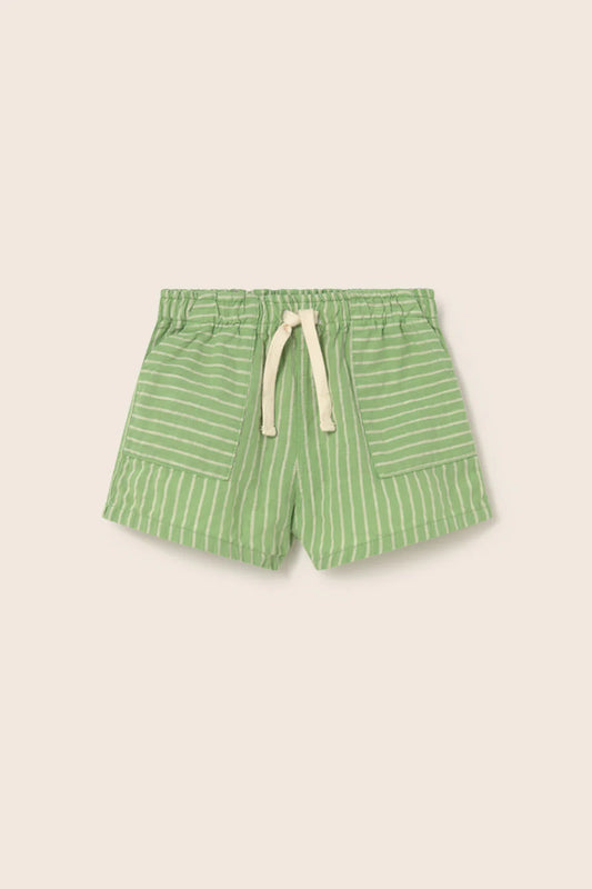Pantaloncino CIRO 100% cotone verde mela a righe, Cozmo