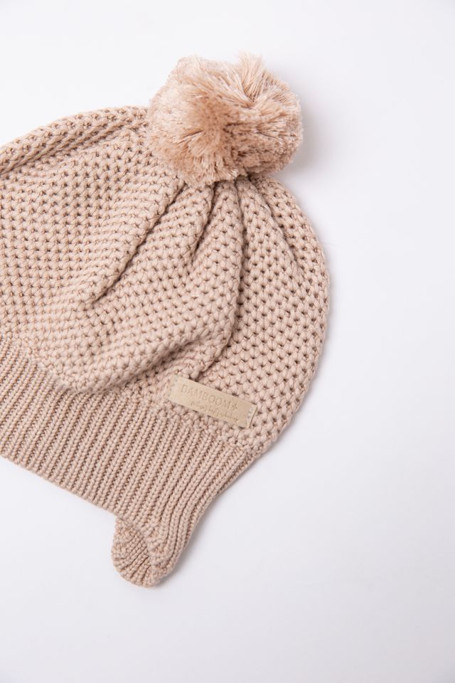 Cappellino Knitted Pompon, VINTAGE PINK, Berretto con pompon, in viscosa di bambù e cotone, Bamboom