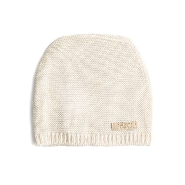 Cappellino Knitted  WARM WHITE, Berretto in viscosa di bambù, poliamide, lana e cachemere, Bamboom