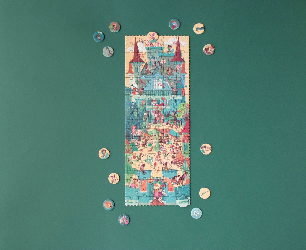 Puzzle Castle assemblato completo con tesserine da abbinare