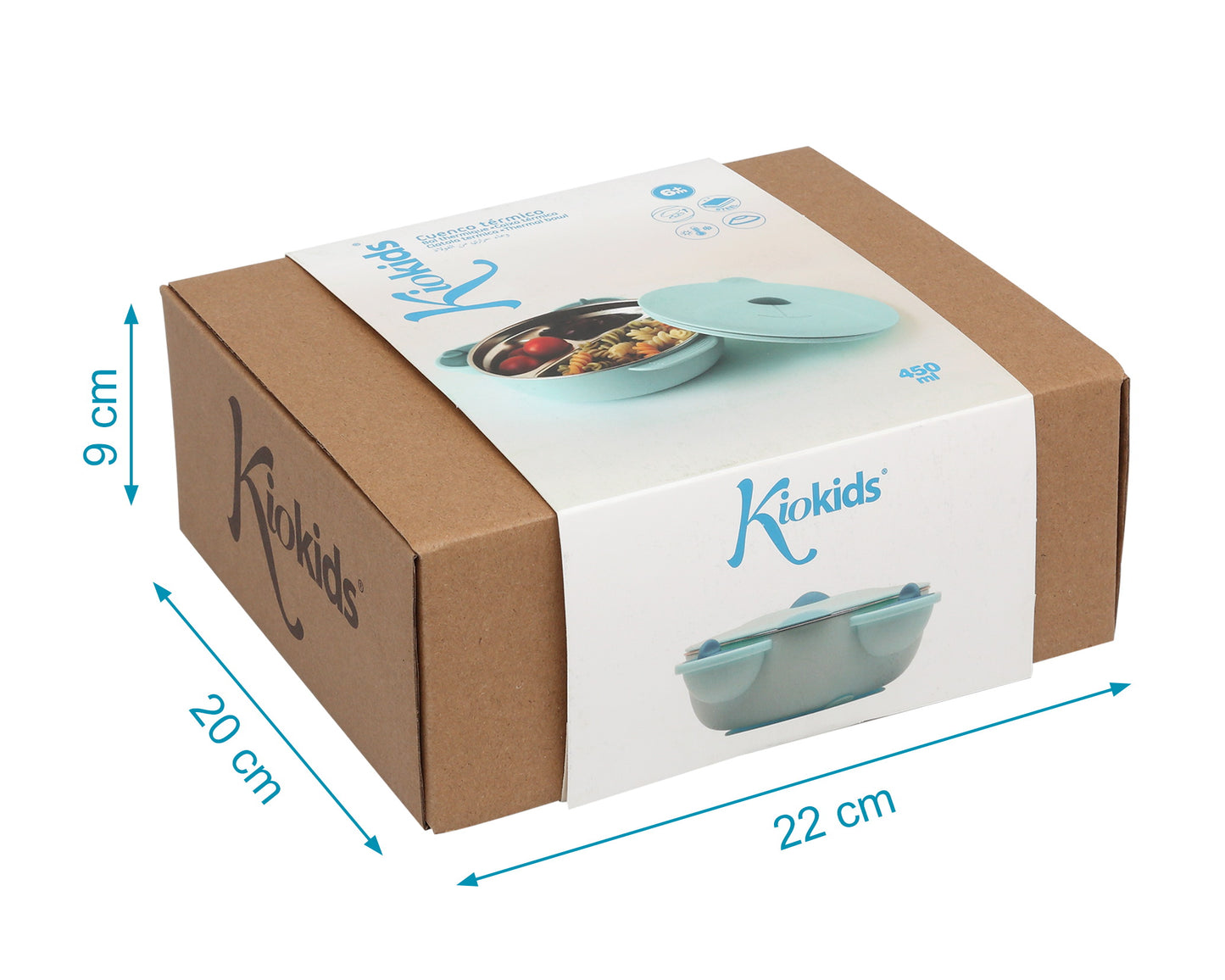 Ciotola termica con 3 scomparti, 450 ml Kiokids