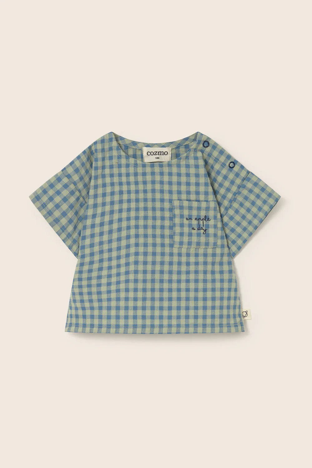 Completo bambino DORIAN verde a quadretti, Cozmo, t-shirt e pantaloncino