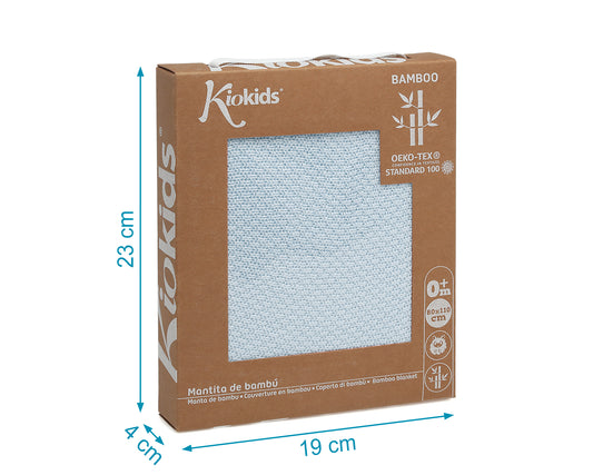 Coperta 100% bambù, azzurro, Kiokids