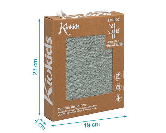 Coperta 100% bambù, verde salvia, Kiokids