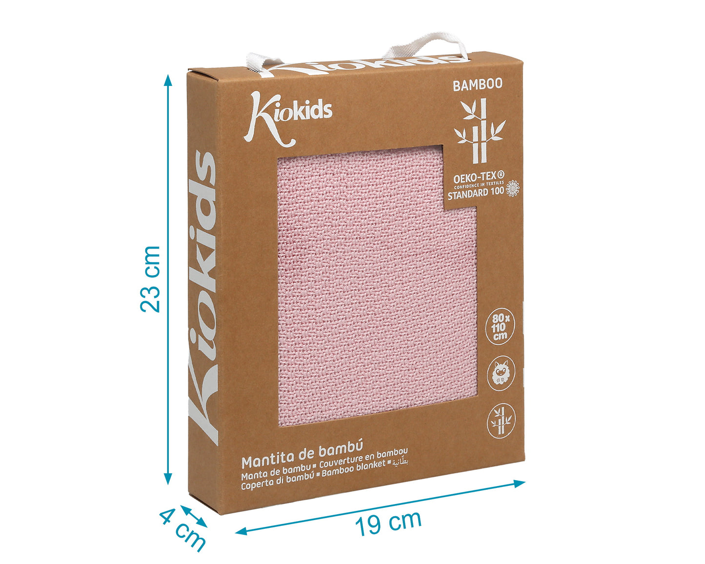Coperta 100% bambù, rosa Kiokids