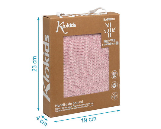 Coperta 100% bambù, rosa Kiokids